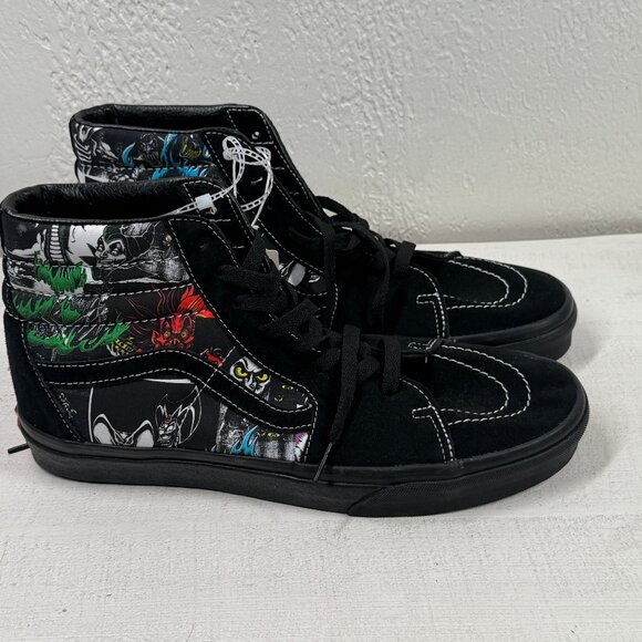 Vans Disney Sk8-Hi Villains Black Suede High Top Sneakers Mens 10.5/Wms 12 NWT - Picture 1 of 9
